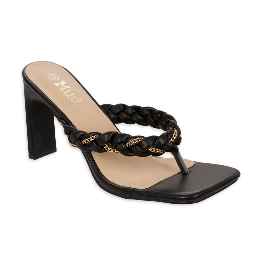 Mudd Black Braided Block Heels